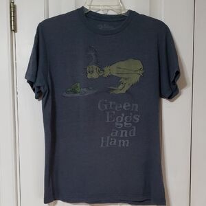 Vintage Dr. Seuss Green Eggs & Ham Graphic Tee Medium Gray